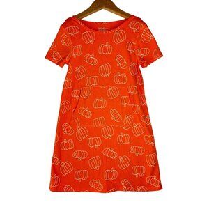 Cat & Jack Girls Orange Pumpkin Dress Size Girls Small6/6X